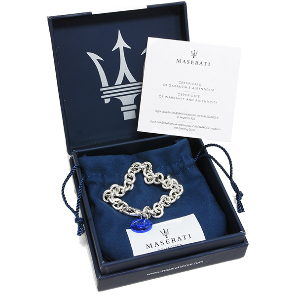 MASERATI Silver Bracelet(Blue Trident)