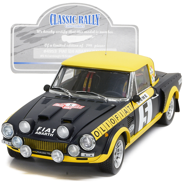 1/18 FIAT 124 ABARTH Rally Miniature Model-1976- (Monte-Carlo #5)