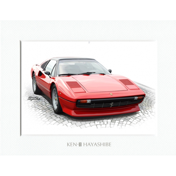 Ferrari 308GTS Illustration by Kenichi Hayashibe