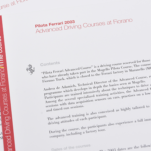 Pilota Ferrari 2003 Guidance Document 