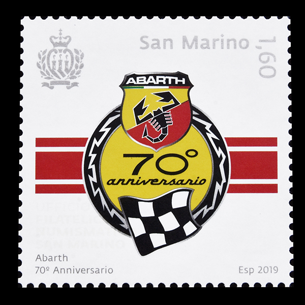 ABARTH70周年記念切手シート(サンマリノ共和国発行)