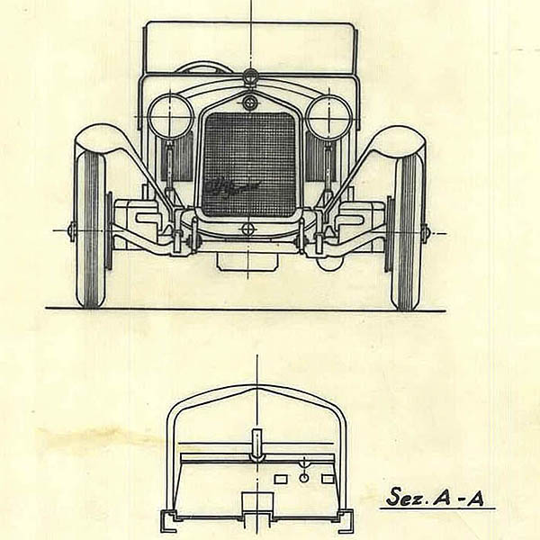 Alfa Romeo 6C 1750 Super Sport 1929 Blue Drawing Print
