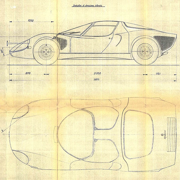 Alfa Romeo Coupe 33 Blue Drawing Print