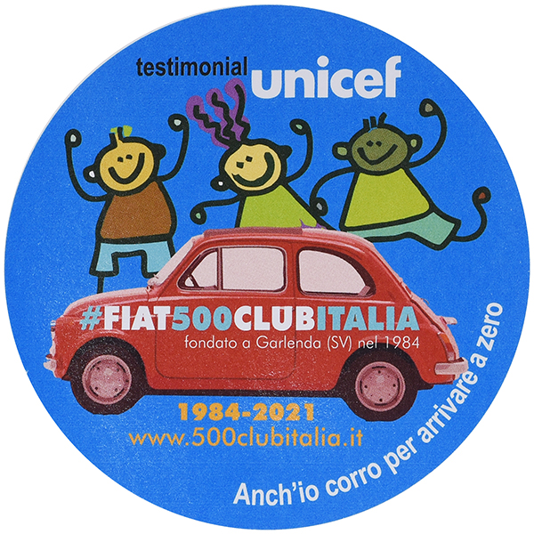 FIAT 500 CLUB ITALIA UNICEF 2021ステッカー