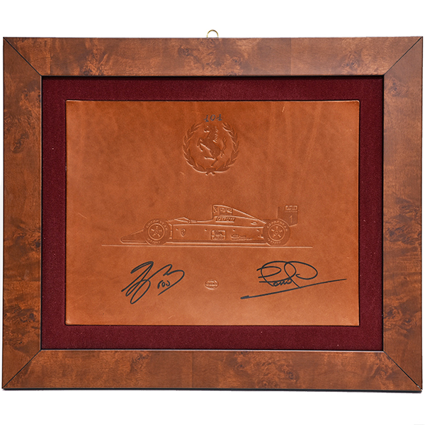 Ferrari641 101Wins Leather relief  by schedoni(Signed by A.Prost & N.Mansell)