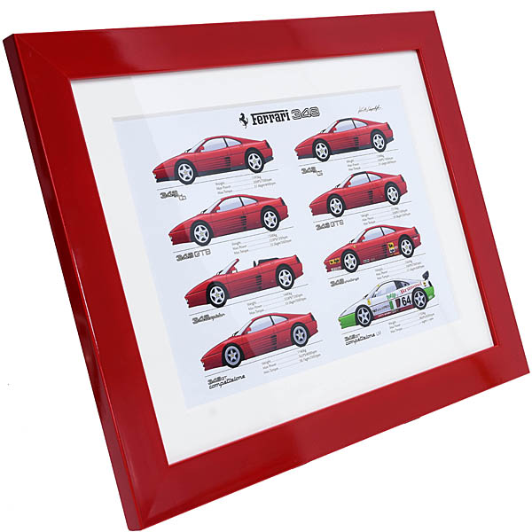 Ferrari 348 Collection Illustration with frame by Kenichi Hayashibe