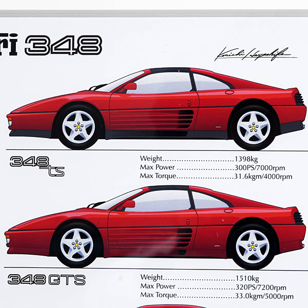 Ferrari 348 Collection Illustration with frame by Kenichi Hayashibe