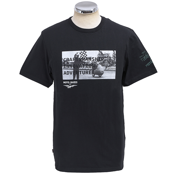 Moto Guzzi Timberland Collaboration Back Front Graphic T-Shirts(Black)
