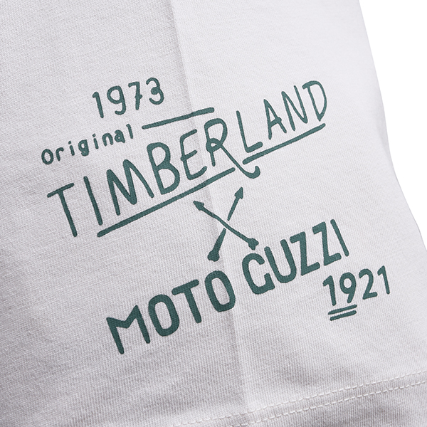 Moto Guzzi Timberland Collaboration Back Front Graphic T-Shirts(White)