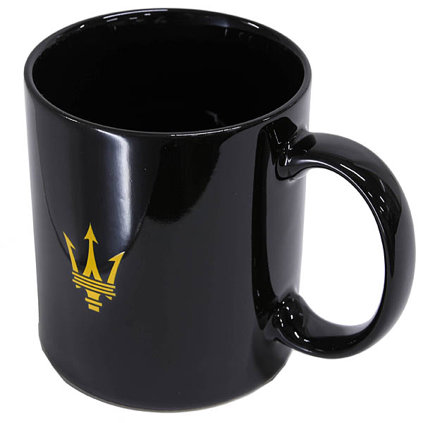 MASERATI Genuine New Logo & Emblem Mug Cup(Black / Yellow)