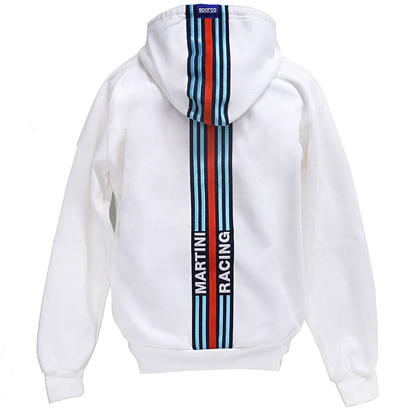 MARTINI RACINGオフィシャルBIGストライプフード付きフェルパ(ホワイト) by Sparco