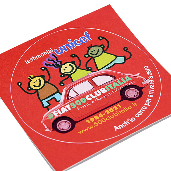 FIAT 500 CLUB ITALIA UNICEF 2021 Sticker (RED)