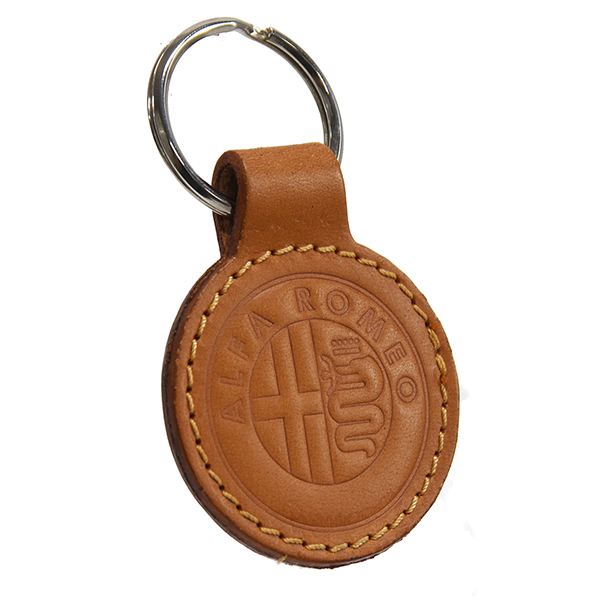 Alfa Romeo Round Leather Keyring