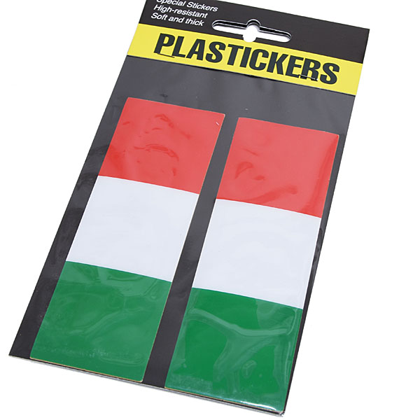 Italian Flag Plastic Stickers (set of 2)