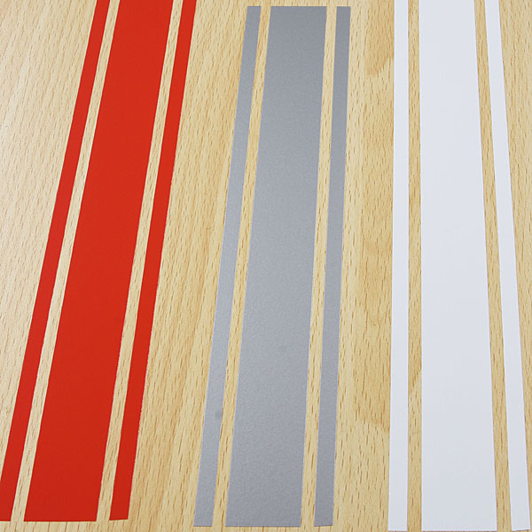 ABARTH stripe sticker (red/white/silver)