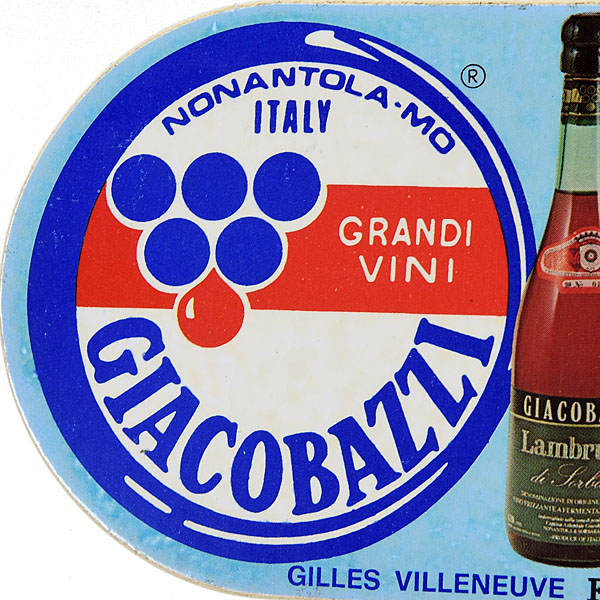 Gilles Villeneuve GIACOBAZZI Promotion Sticker
