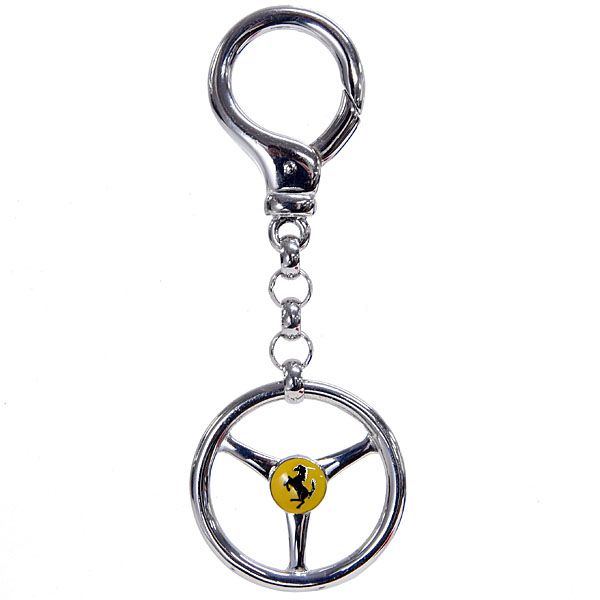 Ferrari Genuine Steering Wheel Shaped Silver Key Ring