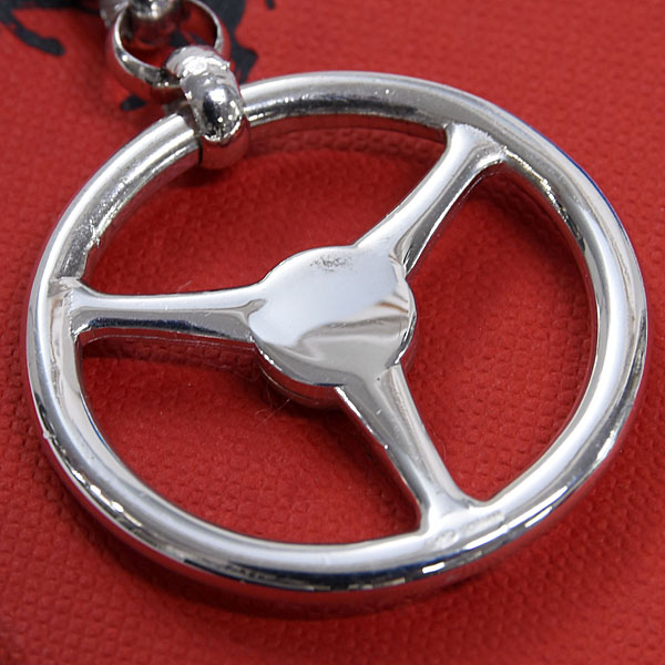 Ferrari Genuine Steering Wheel Shaped Silver Key Ring