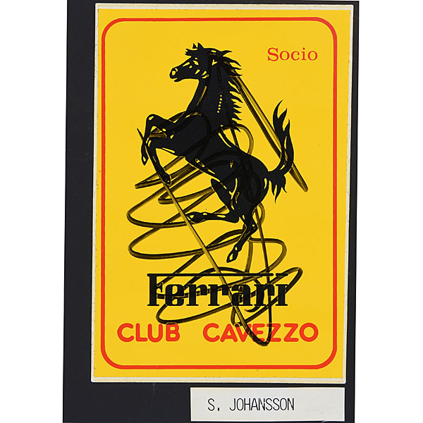 Ferrari Club Cavezzo Stefan Johansson autographed sticker