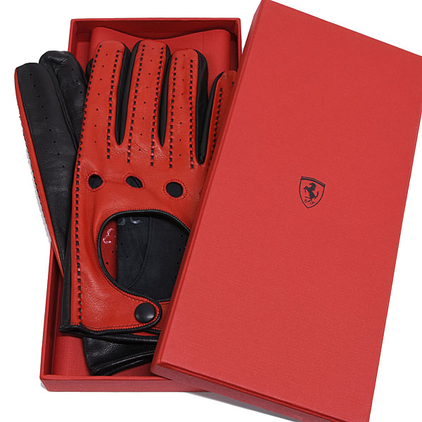 Ferrari Genuine Lambskin Driving Gloves (Red)