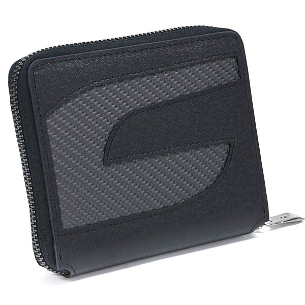 Ferrari Genuine Carbon Square Round Zip Wallet