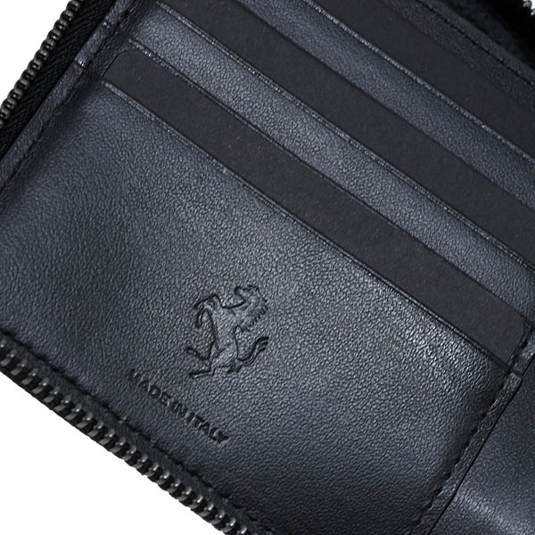 Ferrari Genuine Carbon Square Round Zip Wallet