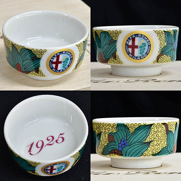 Alfa Romeo Genuine Emblem of Successive Generations Kutani Ware Sake Cup Complete Set