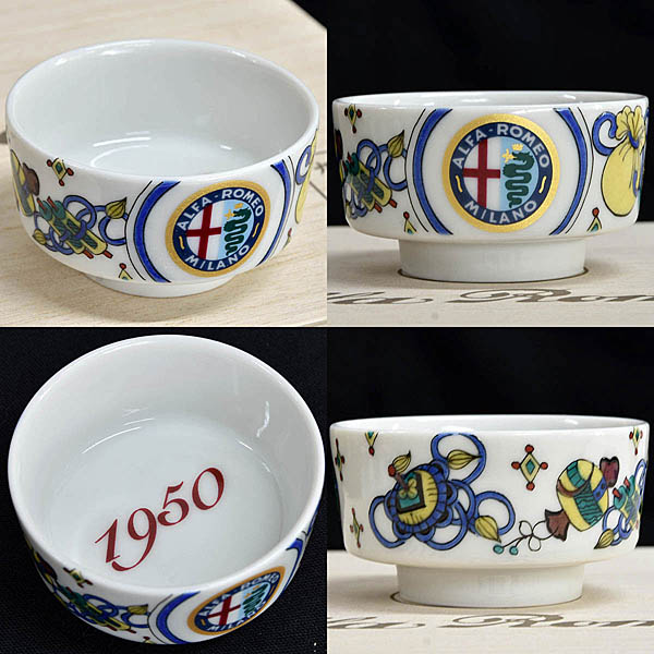 Alfa Romeo Genuine Emblem of Successive Generations Kutani Ware Sake Cup Complete Set