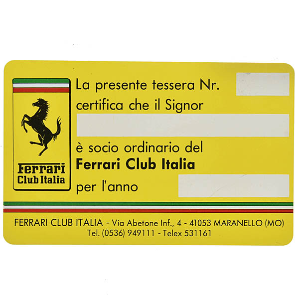 Ferrari Club Italia Membership Card