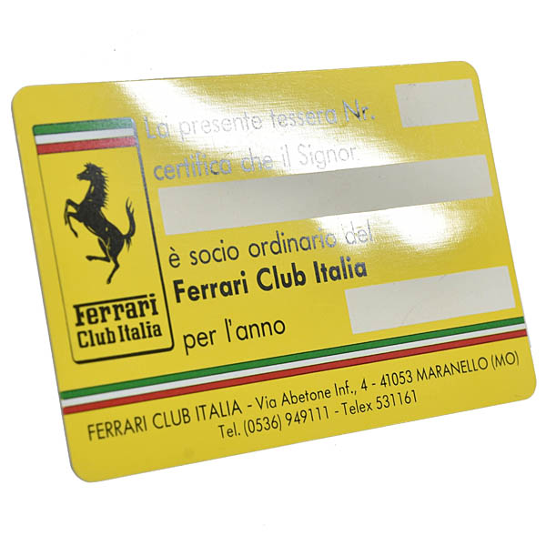 Ferrari Club Italia Membership Card