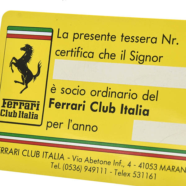 Ferrari Club Italia Membership Card