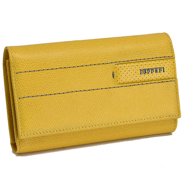 Ferrari純正三つ折りレザーウォレット(イエロー)