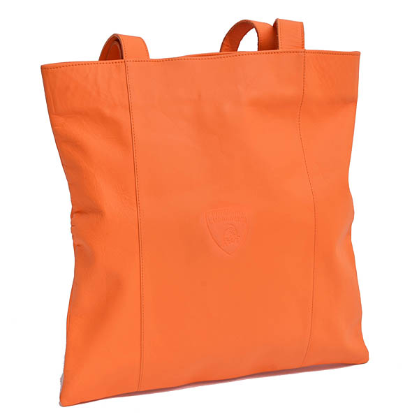 Lamborghini Official Leather Tote Bag(Orange)
