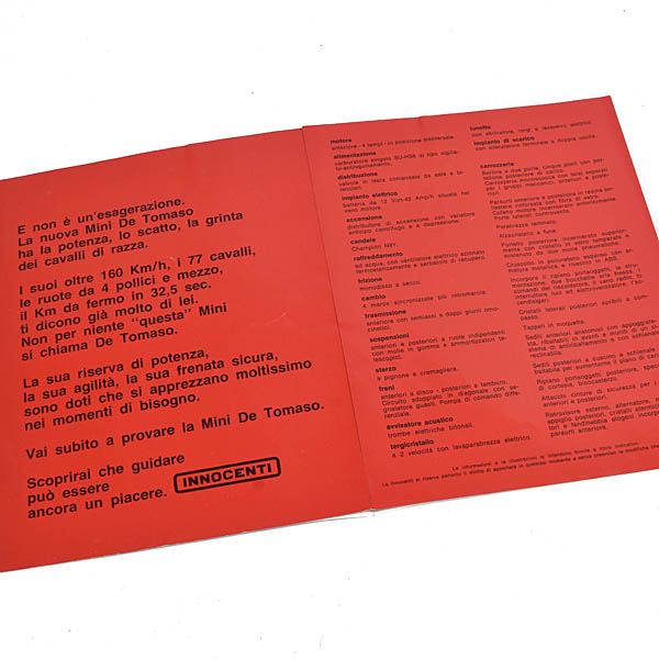 Innocenti De Tomaso Original Catalogue 