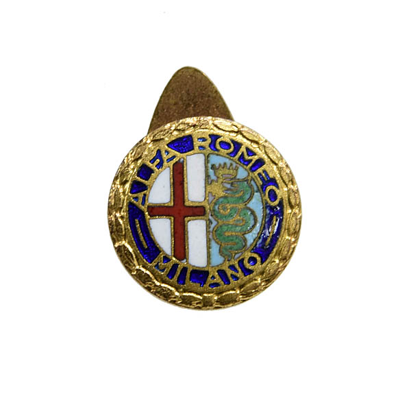 Alfa Romeoヴィンテージ七宝ラペルピン(ゴールド)
