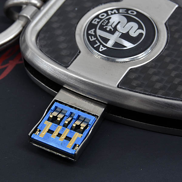 Alfa Romeo Genuine GIULIA QUADRIFOGLIO carbon fiber key ring with USB memory stick