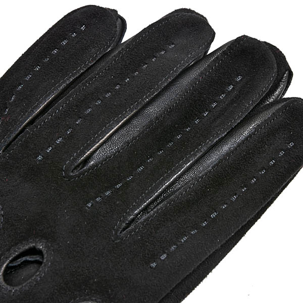 Genuine Ferrari Suede Leather Gloves (Black)