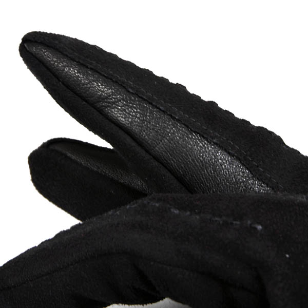 Genuine Ferrari Suede Leather Gloves (Black)