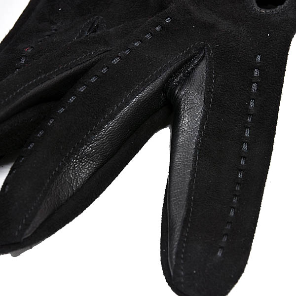 Genuine Ferrari Suede Leather Gloves (Black)