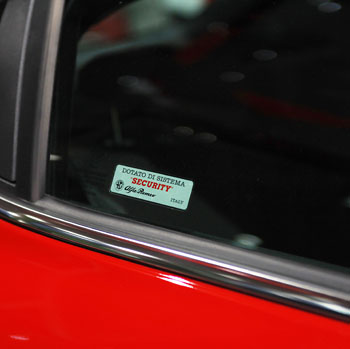 Alfa Romeo Security Sticker