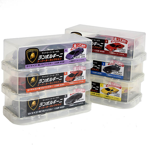 1/50 Scale Lamborghini Suntory Coffee BOSS Die-cast Pull-back Car 6-Piece Set