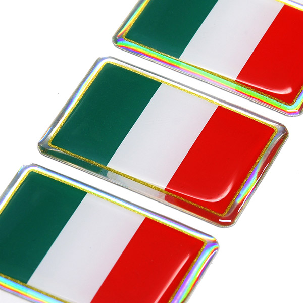 イタリア国旗3Dステッカー(35mm×3枚セット) 