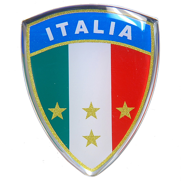 イタリア国旗盾型3Dステッカー Type A