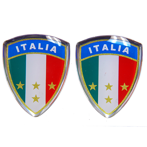 イタリア国旗盾型3Dステッカー Type B