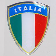 Italian Flag Crest Shaped 3D Sticker Type C