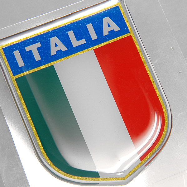Italian Flag Crest Shaped 3D Sticker Type D