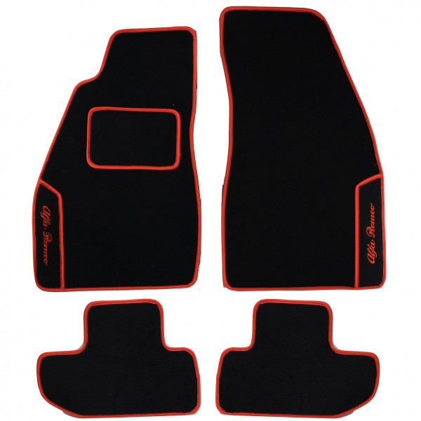 Alfa Romeo GTV/Spider Floor Mats(Black/Red Piping/LHD)