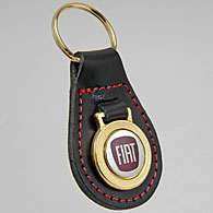 FIAT 2007New Emblem Leather Keyring (Red Stetch)