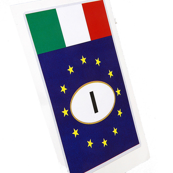 イタリア国旗&ユーロスクエアステッカー