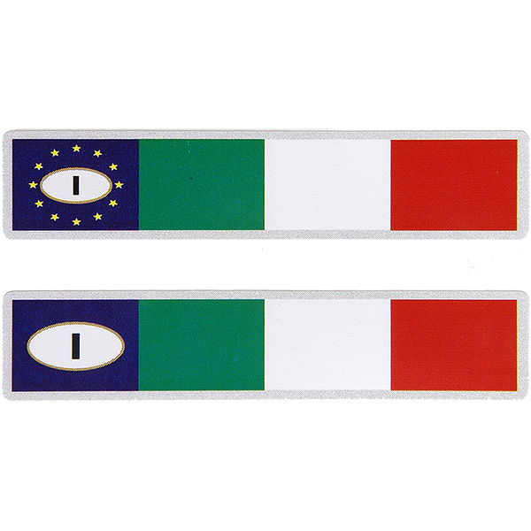 イタリア国旗&ユーロステッカー2枚組